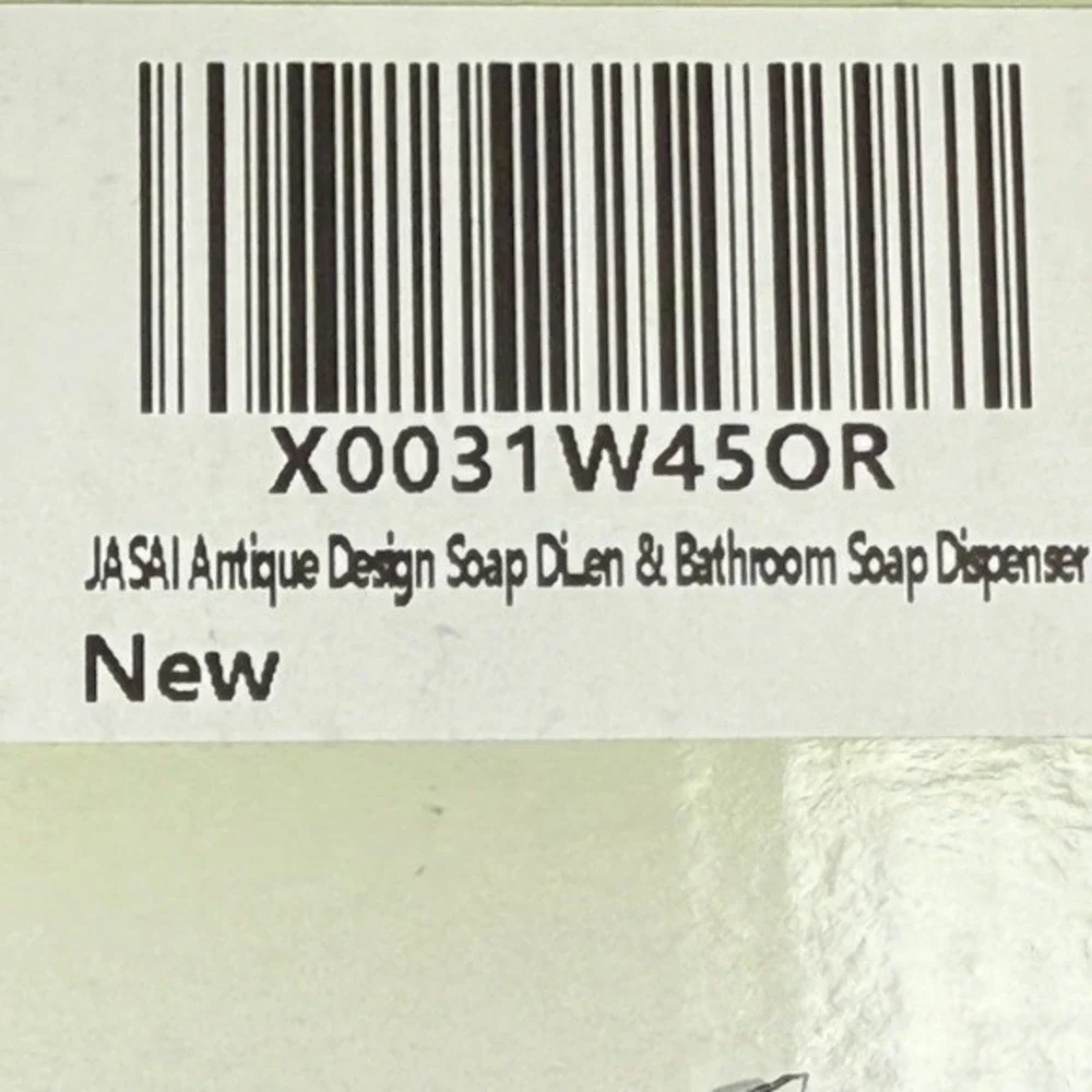 JASAI‎ Antique Glass Soap Dispenser Clear Bottle Stainless Steel Pump New 81-11